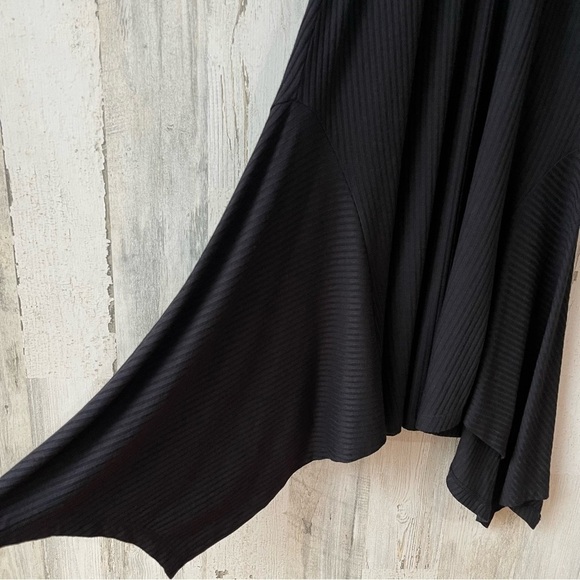 Anthropologie Kingslover Black Ribbed Knit Midi Dress Size S - Picture 8 of 14